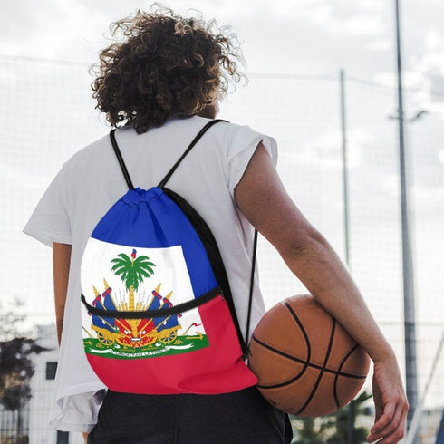 Haiti Drawstring Zipper Bag Backpacks Haiti